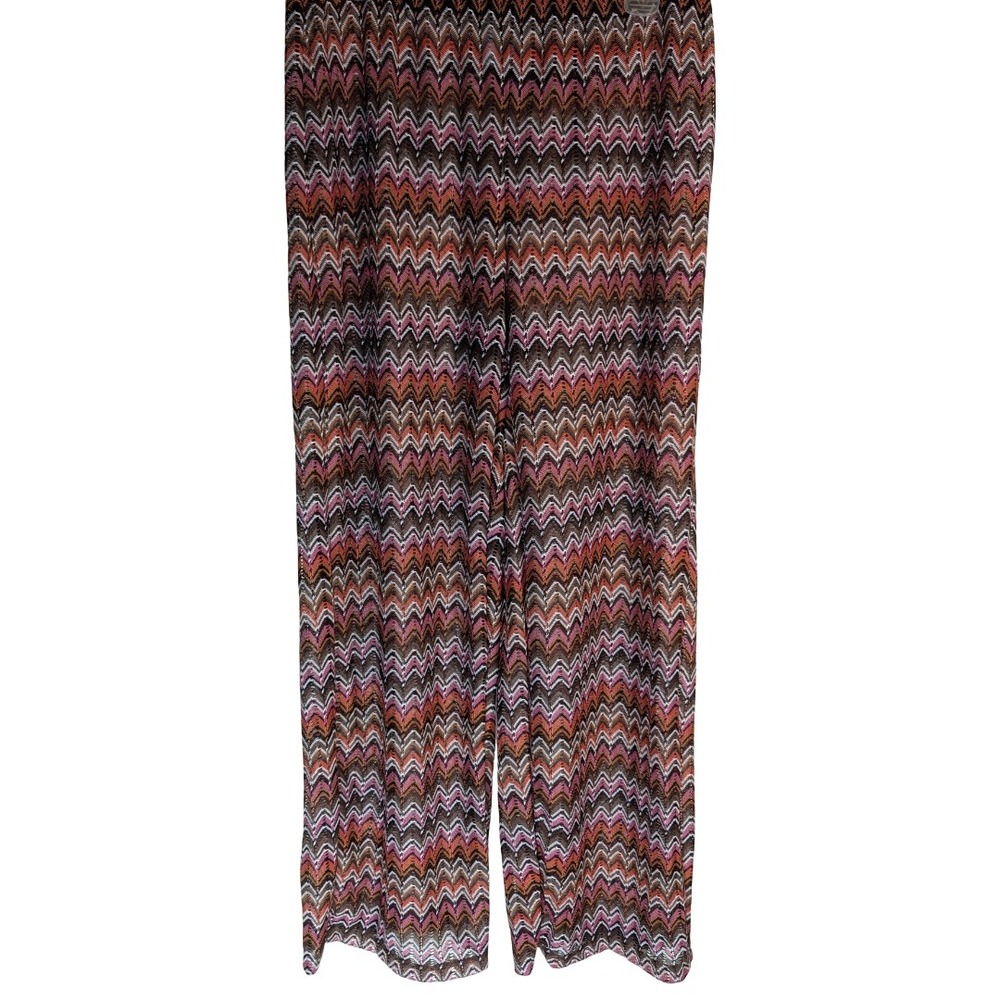 Shade & Shore Swim Coverup Pants Women Large L 12-14 Multicolor Chevron Wide Leg